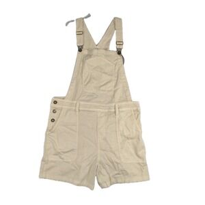 Prana Overalls Womens M Sand Sancho Shortalls Organic Cotton Stretch 4" Pockets